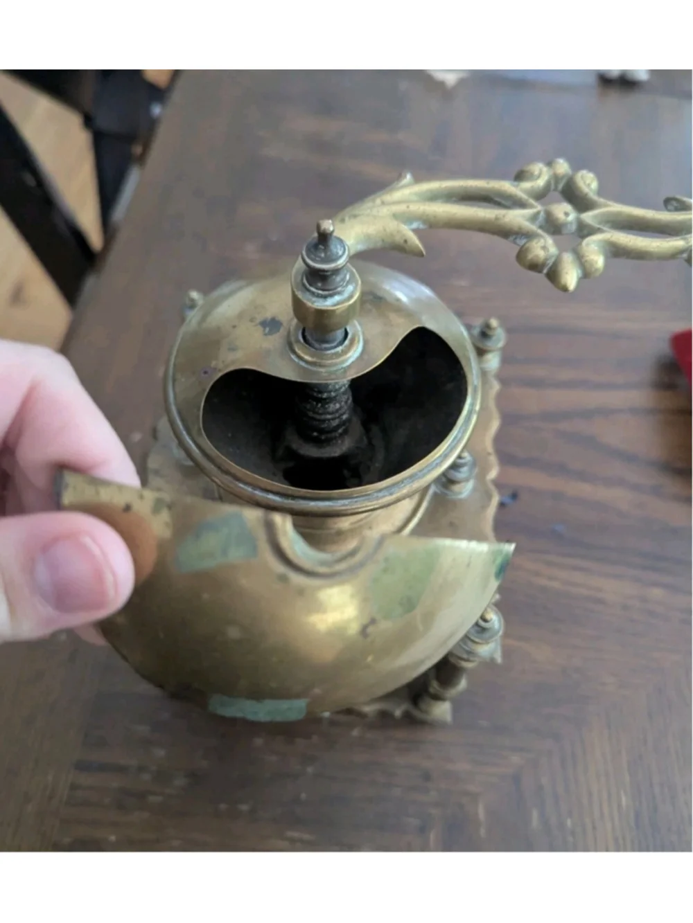 Vintage Brass Coffee Grinder Mill Hand Crank Turkish Spice Grinder, Coffee Grind